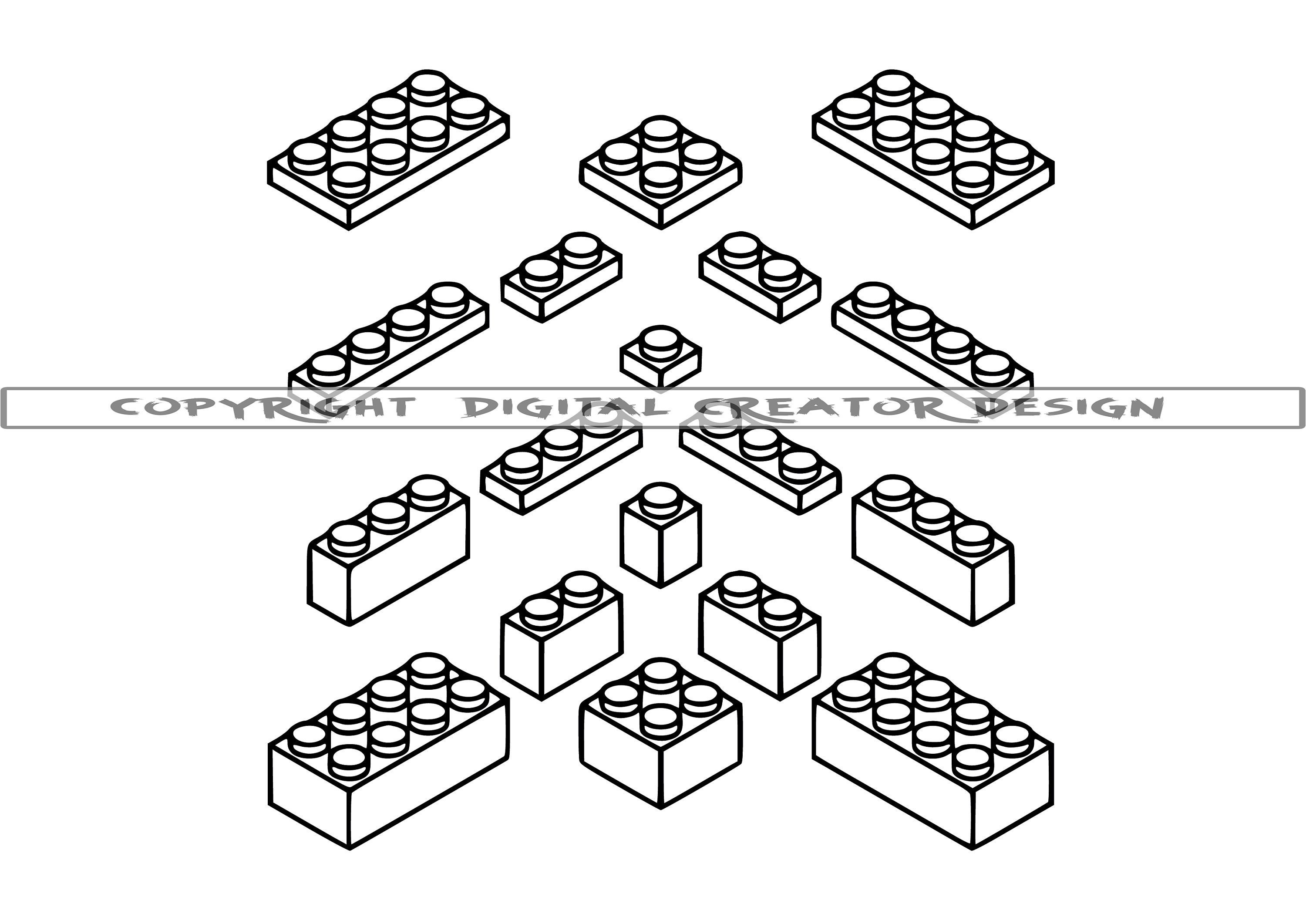 Building Blocks Outline SVG Building Blocks SVG Building Etsy