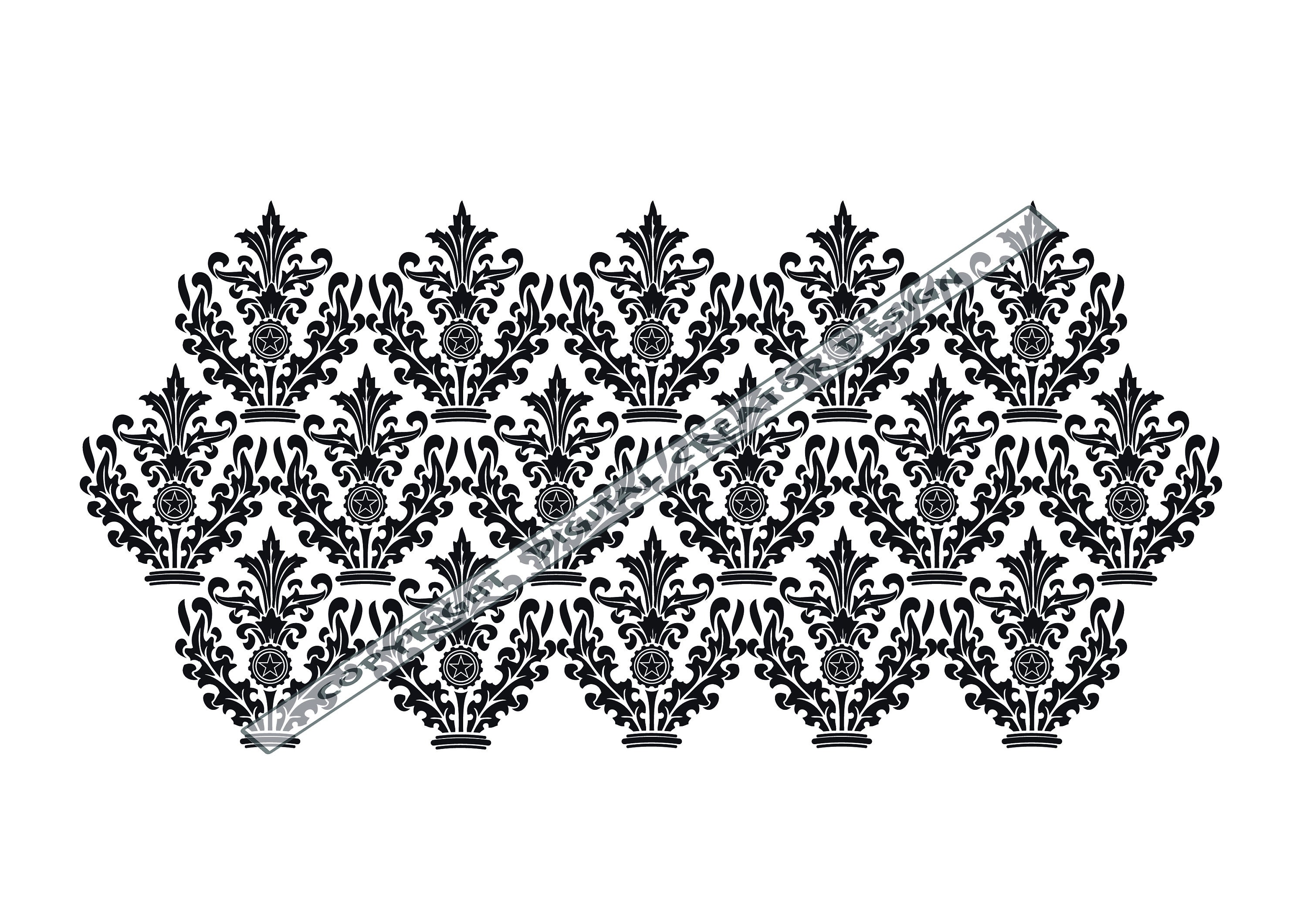Damask Pattern 15 SVG Seamless Repeatable Damask SVG Etsy