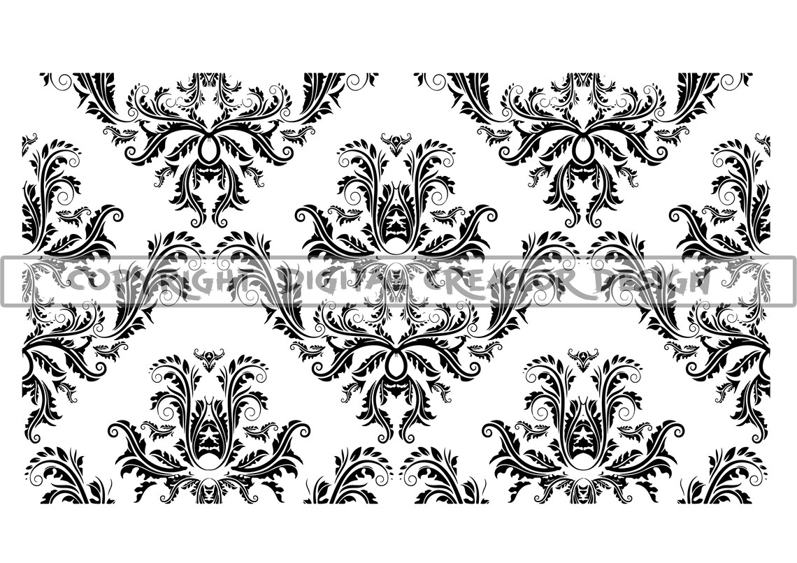 Damask Pattern 3 SVG Seamless Repeatable Damask SVG | Etsy