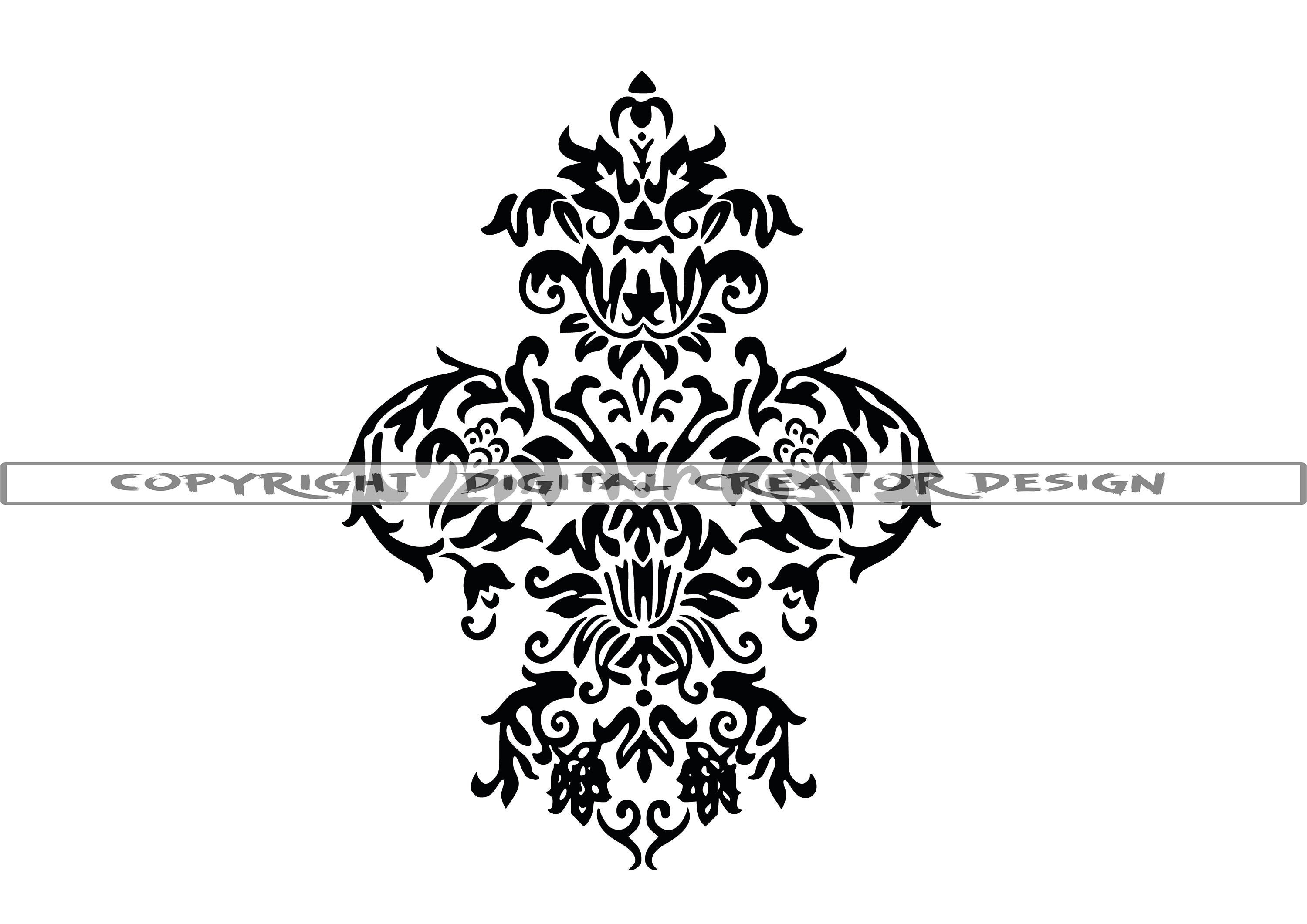 Damask Pattern 5 SVG Damask SVG Seamless pattern Peekaboo Etsy