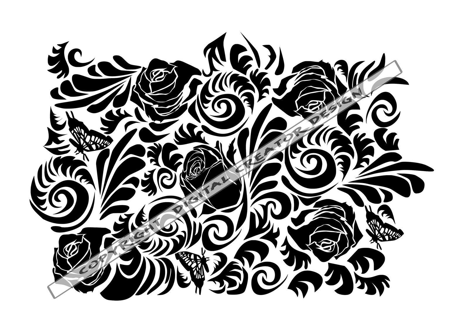 Rose Pattern Tooled Leather 3 SVG Western Tooled Leather | Etsy