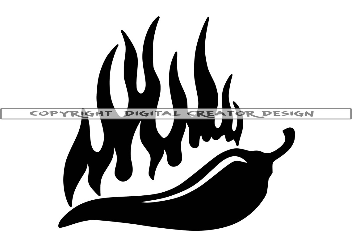 Flaming Chili Pepper SVG Chili Pepper SVG Hot Pepper SVG | Etsy