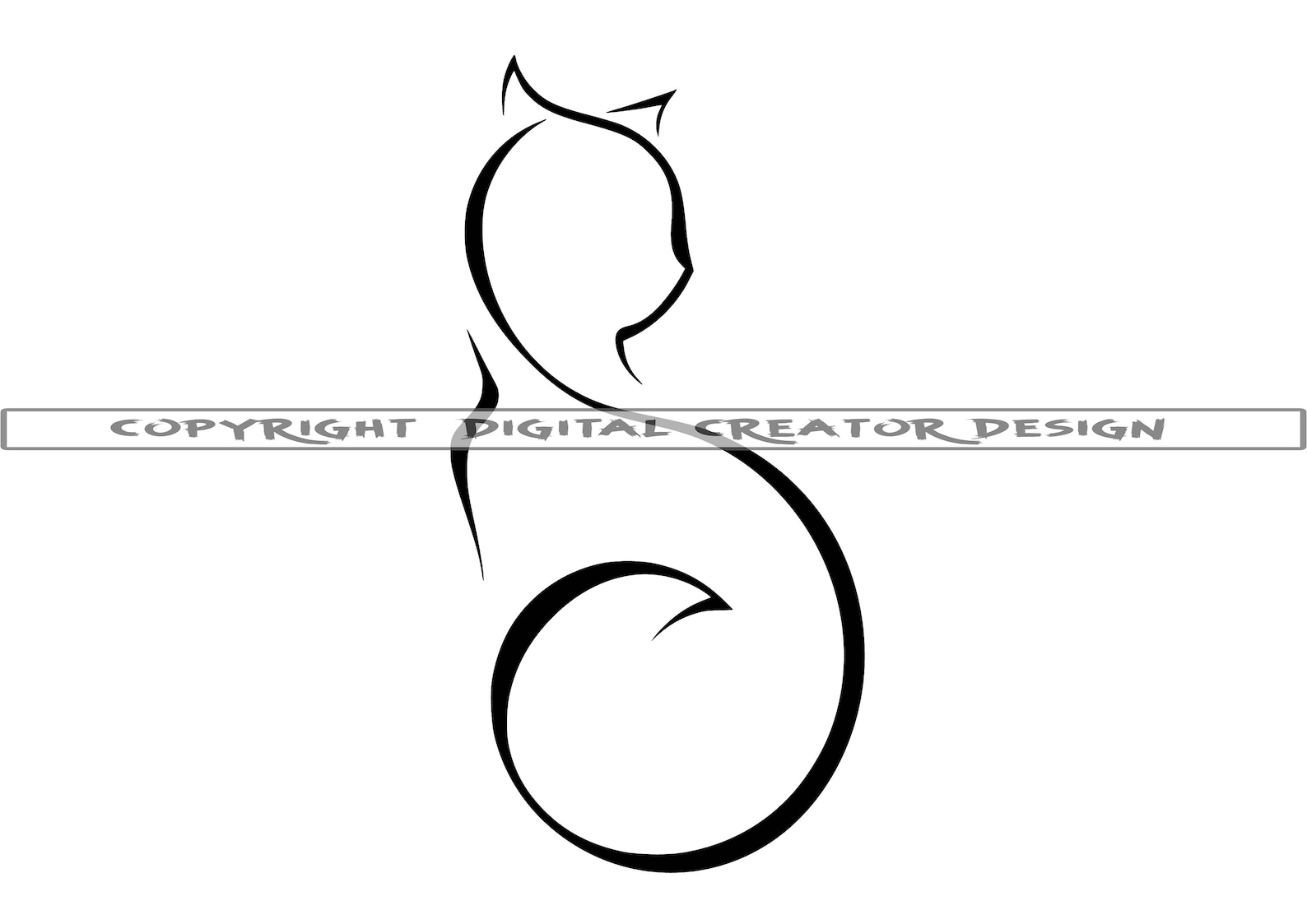 Katzen Umriss SVG Katzen Tattoo SVG Katzen Umriss Clipart | Etsy