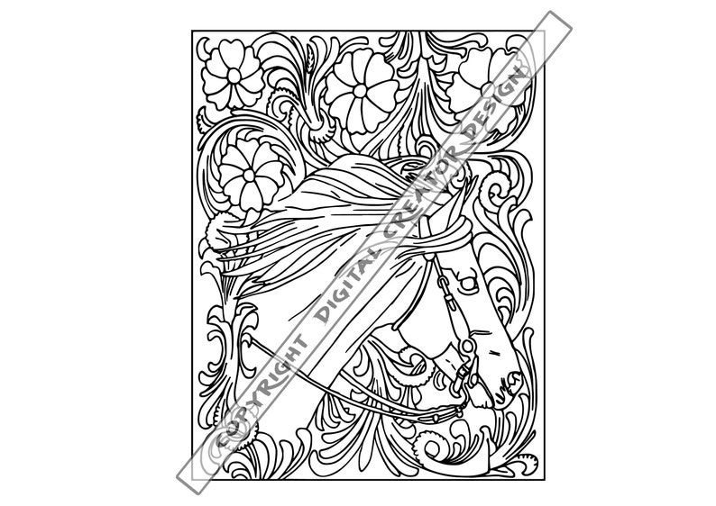 Peekaboo tumbler Western Tooled Leather SVG Cricut Seamless pattern Swirls Swoosh Scroll png floral vines Horse Tooled Leather #28 SVG