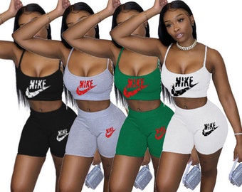 nike women's two piece short set