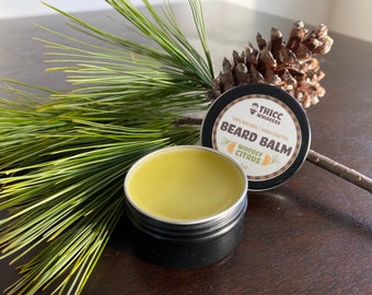 Thicc Whiskers All Natural Beard Balm - Woodsy Citrus Scented - 2oz