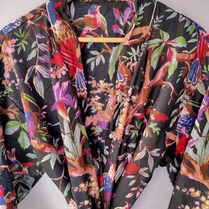 Indian handmade floral kimono robe japanese kimono cardigan beach wear robe