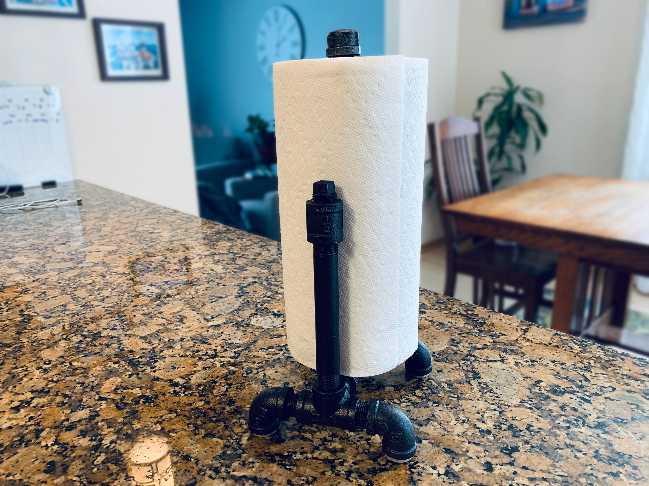 DIY Industrial Pipe Paper Towel Holder