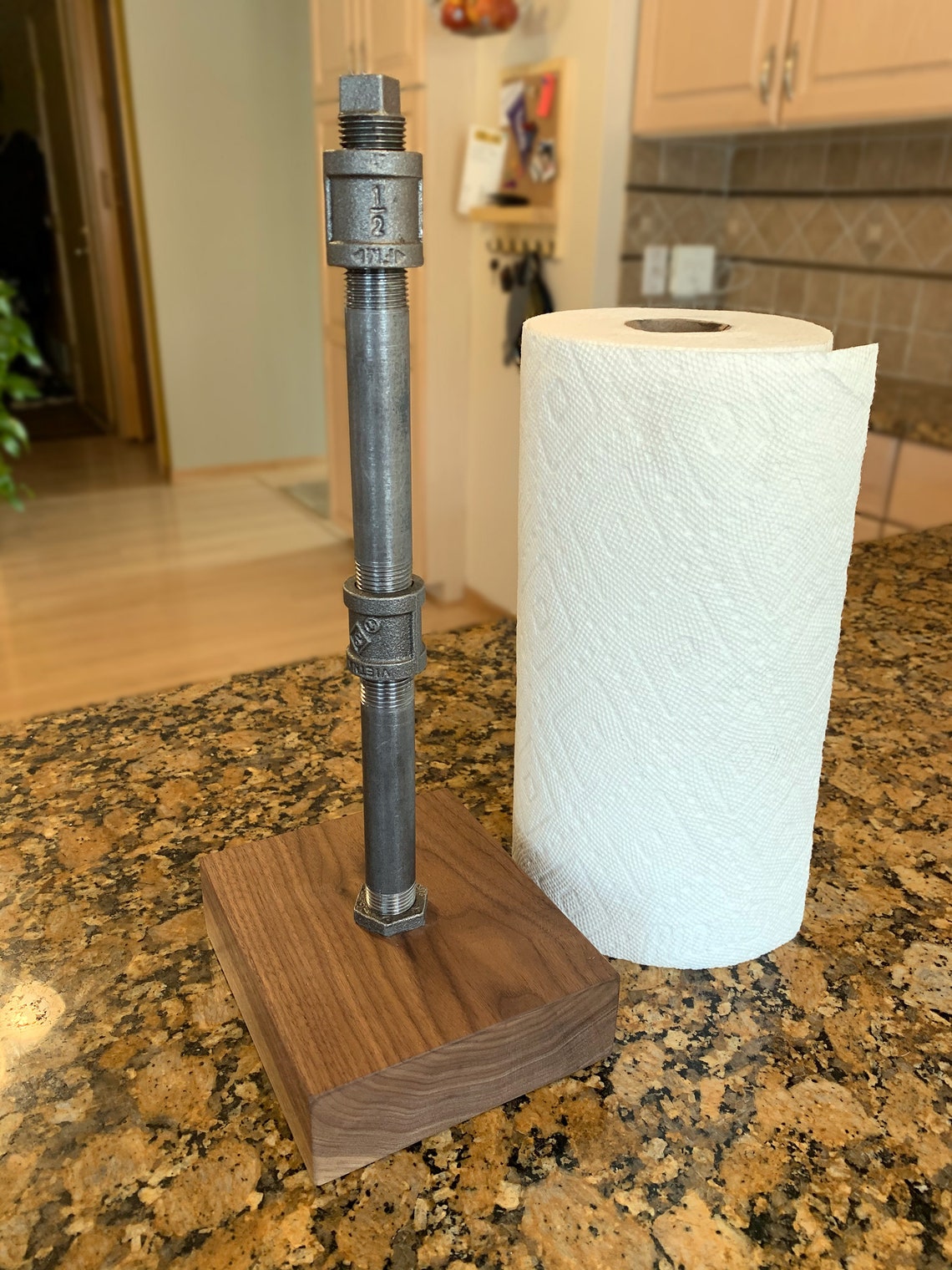 Black Pipe Paper Towel Holder Industrial Rustic Paper Towel Etsy