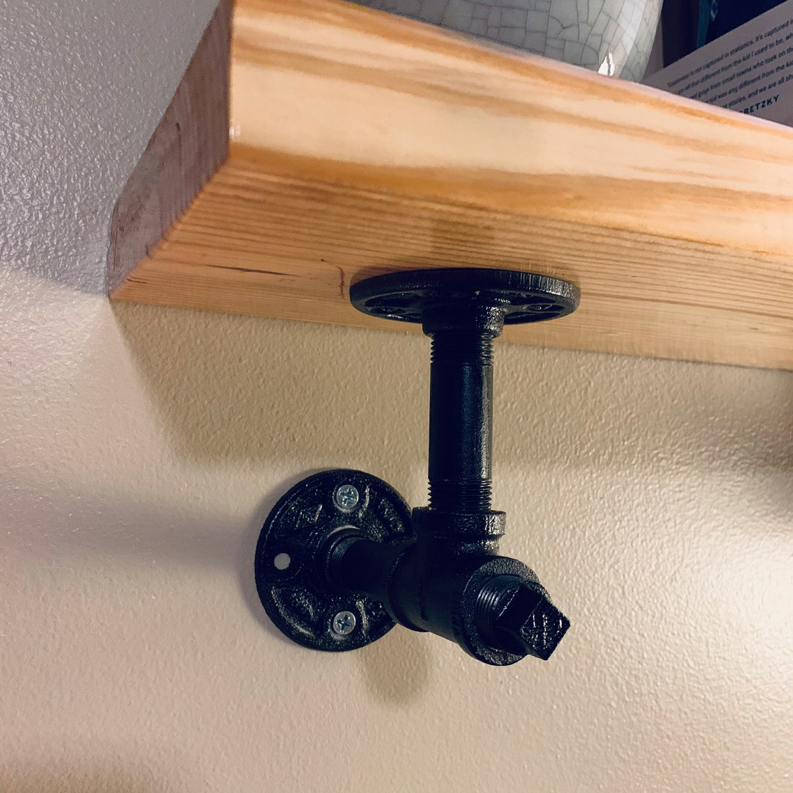 Black Pipe 24 Shelf 2' Pipe Shelf Farmhouse Etsy