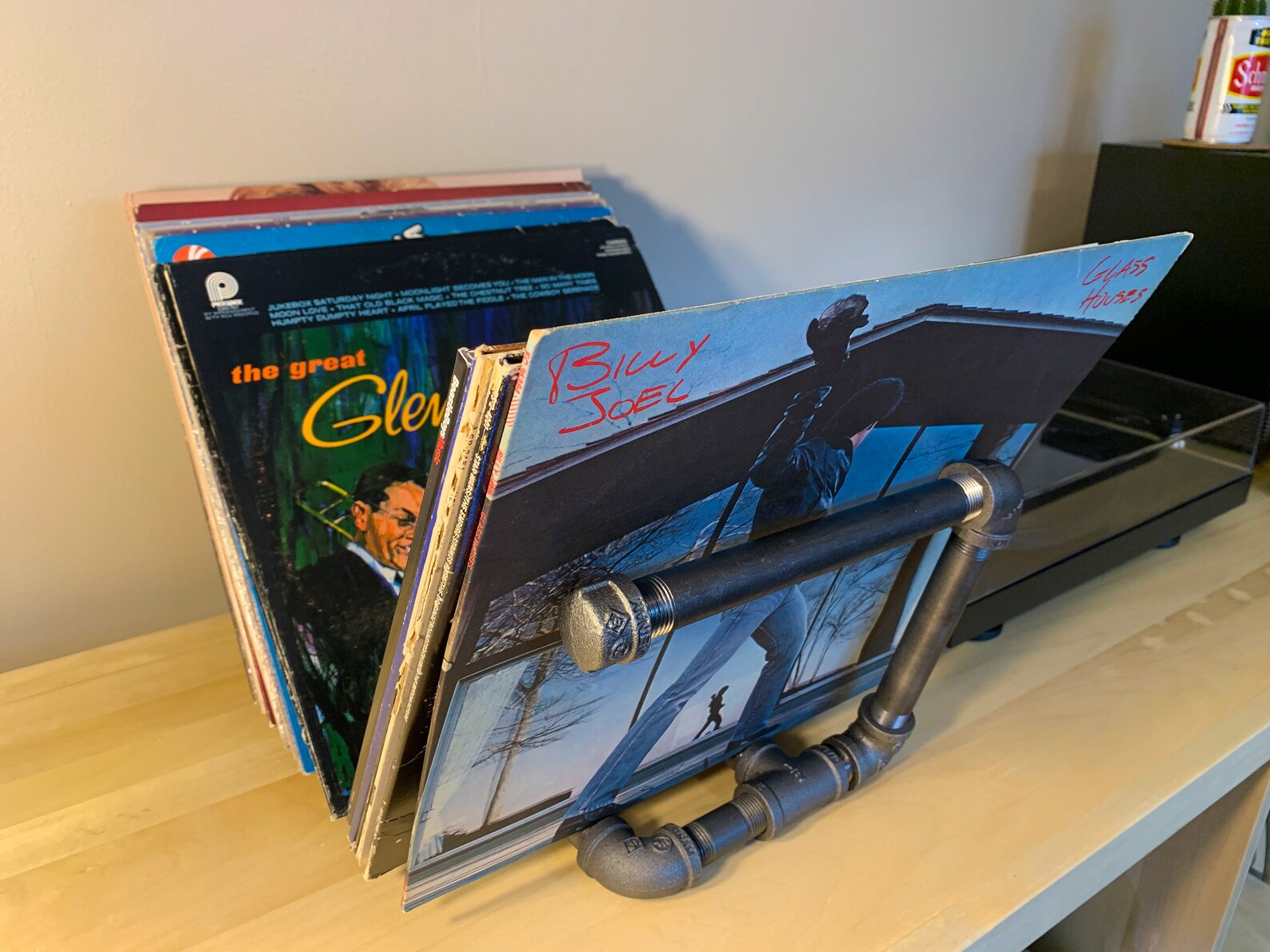 Black Pipe Vinyl Record Flip Rack LP Vinyl Record Holder Etsy