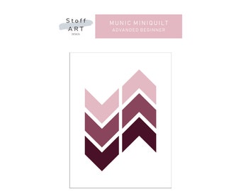 Munic mini-quilt; moderne geometrische quiltpatronen; PDF-patronen; Downloaden