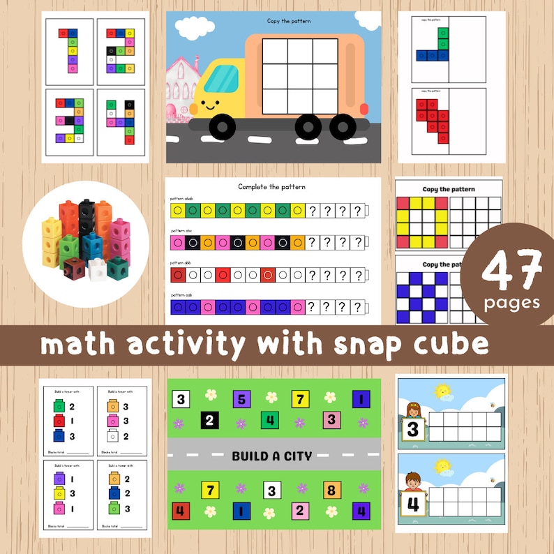 Math Activity With Snap Cubes - Etsy