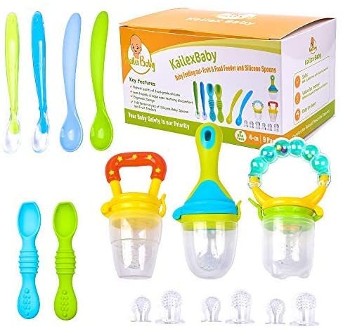 Baby Products Online - LoveNoobs Baby Food Feeder, Baby Fruit Feeder 2  Pack, Fresh Frozen Fruit Feeder and Baby Nest, Teething Toys, 4 Silicone  Baby Pacifier - Kideno