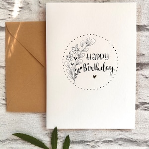 handgeschriebene Grußkarte zum Geburtstag
