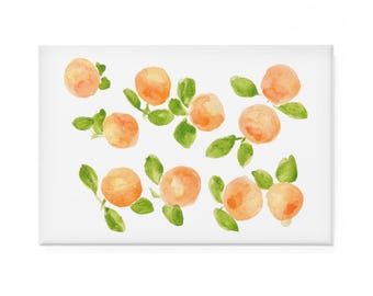 Ímãs de frutas em aquarela encantadores, decoração de cozinha, presente para amantes da gastronomia, decoração de casa, conjunto fofo de ímãs de geladeira