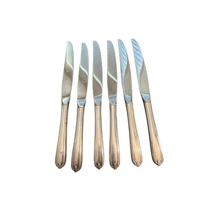 Oneida Silver Longchamps-Chaumont Silverplate Knives Set Of 6 Vintage 1935 Flatware