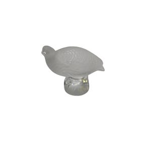 Lalique Frosted Crystal quail Partridge Bird Figurine Signed Collectible 2.25 Inches Elegant Decor