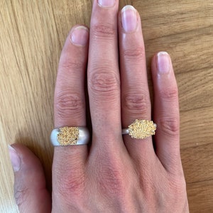 Elegant sterling silver ring with gold-plated accents image 7
