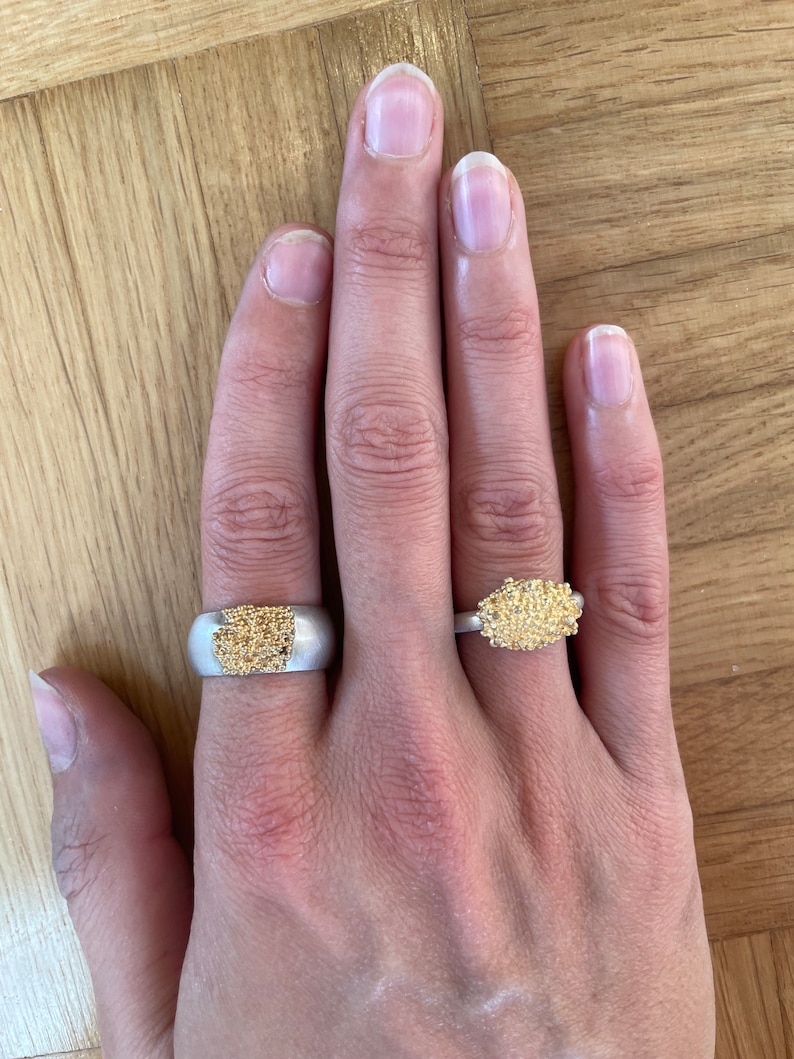 Elegant sterling silver ring with gold-plated accents image 7