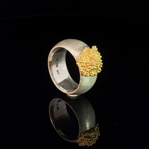 Elegant sterling silver ring with gold-plated accents image 2