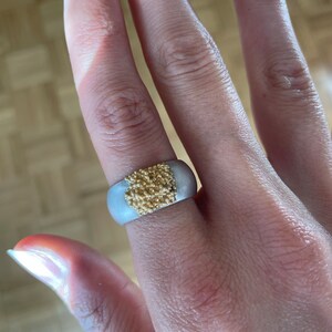 Elegant sterling silver ring with gold-plated accents image 5
