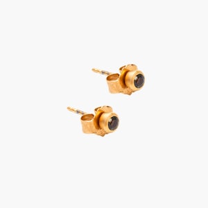 Czech gold Moldavite earstuds, real Tektite, faceted Moldavite -earrings, handmade jewelry for women, Christmas gift for girlfriend, mother