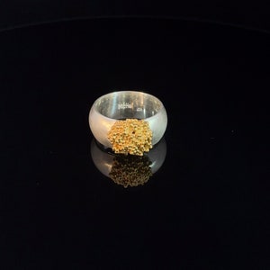 Elegant sterling silver ring with gold-plated accents image 4