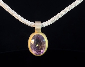 Ametrine Pendant, handmade high-quality artisan pendant, mixed metals jewelry, birthday gift for her, Ametrine necklace pendant
