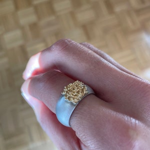 Elegant sterling silver ring with gold-plated accents image 6