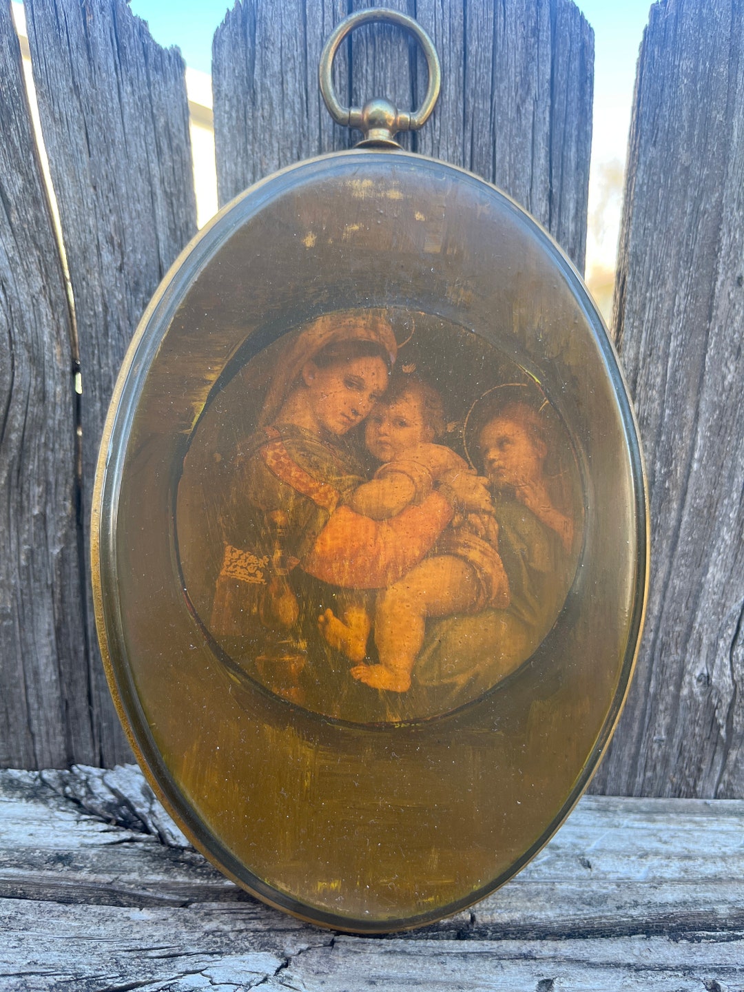 Vintage/antique Wall Art Hanging With Victorian Mother and Children - Etsy