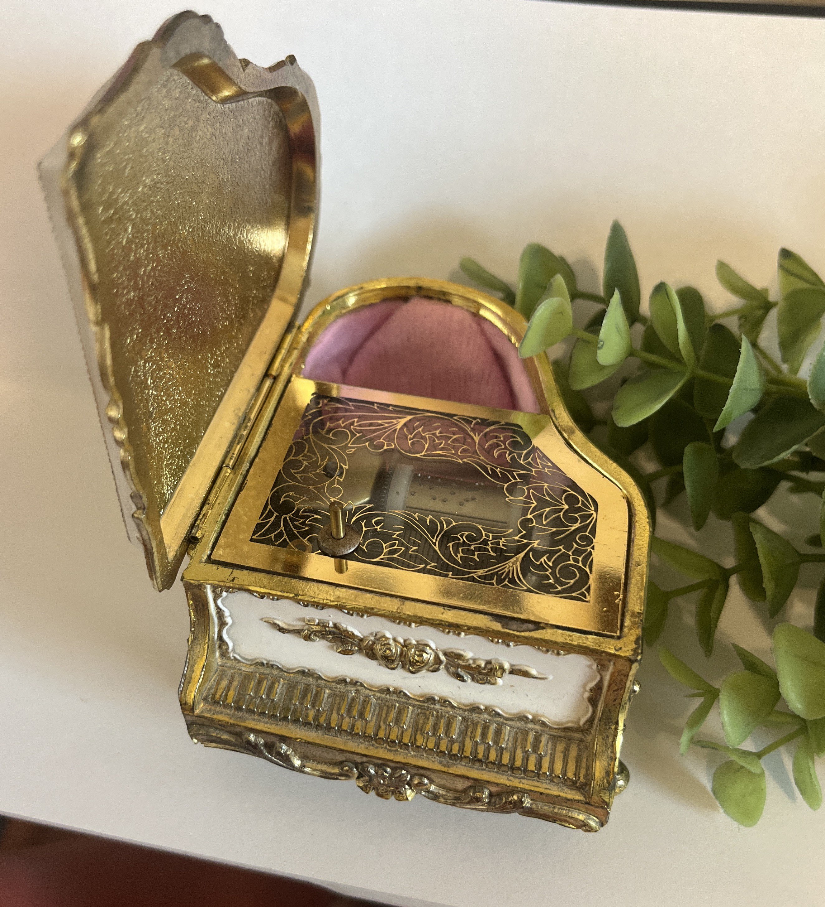 Vintage/antique Porcelain Piano Music and Jewelry Box/ Working Music ...