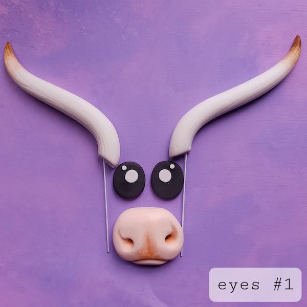 Fondant cow birthday cake topper