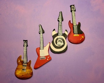 Guitars custom fondant cake & cupcake toppers