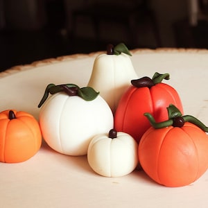Fall edible pumpkin cake and cupcake toppers (custom colors available)