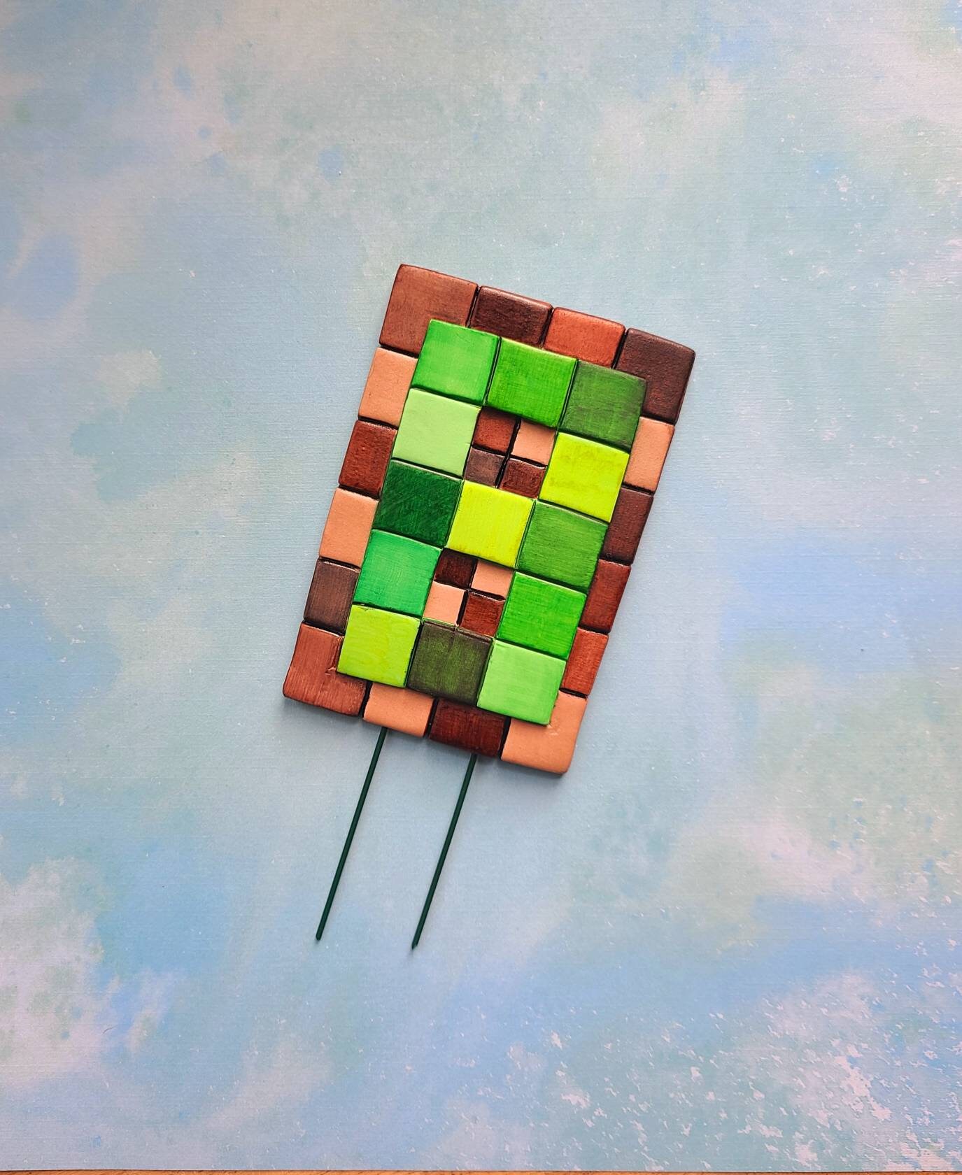 Mine Building Game Theme Number Topper