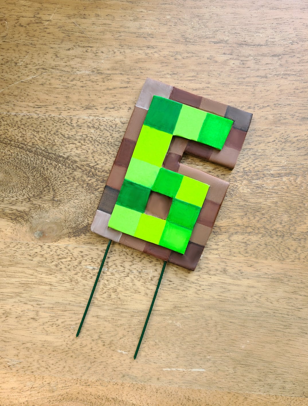 Mine Building Game Theme Number Topper