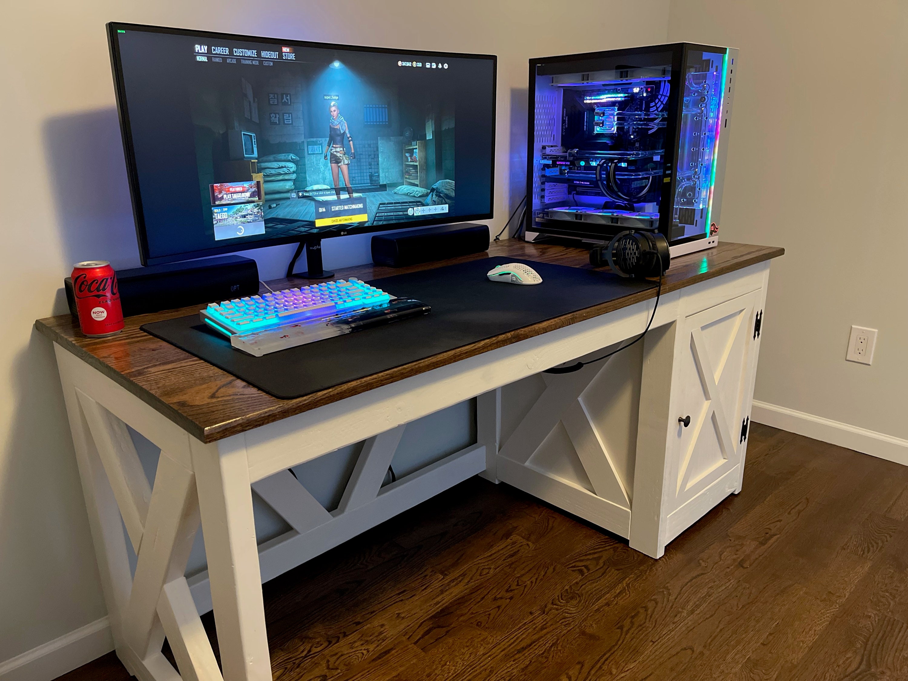 Homemade shop pc table
