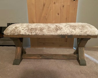 Upholstered Farmhouse Bench