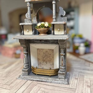 Cottage Core Vintage Dollhouse Fireplace
