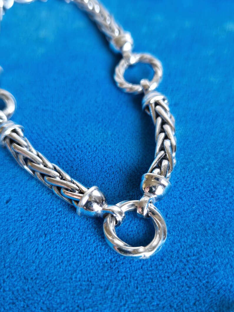 Vintage 925 Sterling Silver Chunky Fancy Link Bracelet | 7 3/8inches ...