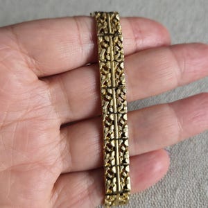 Vintage gold filled gold nugget style chunky bracelet, 6.5 inches, hefty gold nugget bracelet, statement bracelet