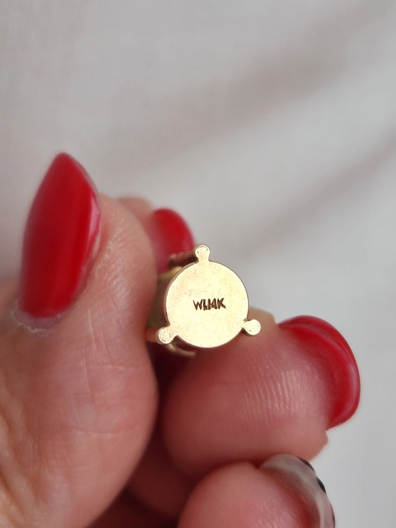 Vintage 14k yellow gold hourglass charm/pendant, … - image 10