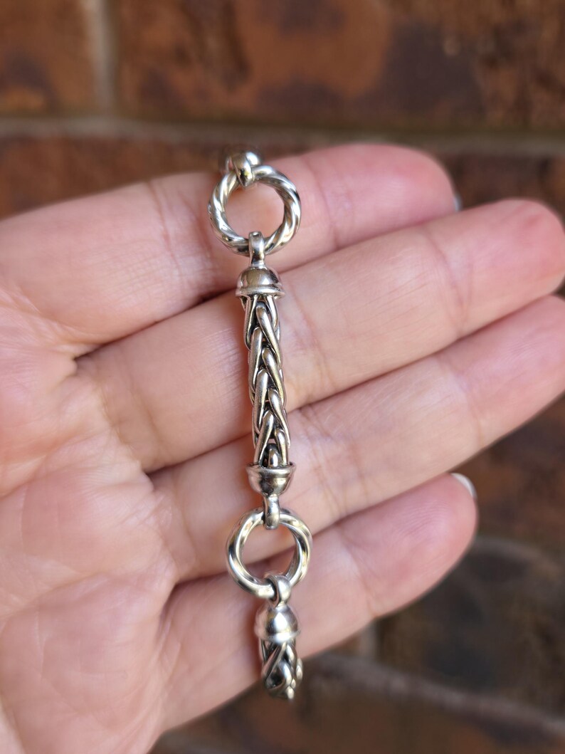 Vintage 925 Sterling Silver Chunky Fancy Link Bracelet | 7 3/8inches ...