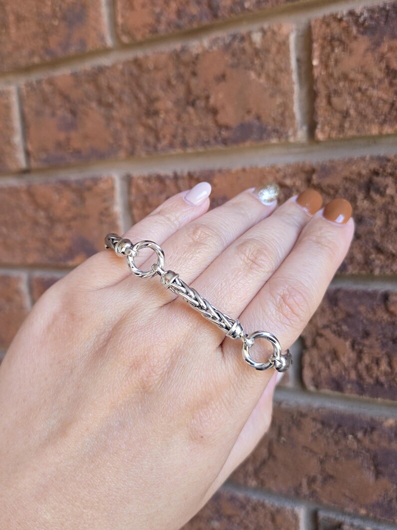 Fancy Circlular R Vintage 925 Sterling Silver Chunky Fancy Link Bracelet | 7 3/8inches ...