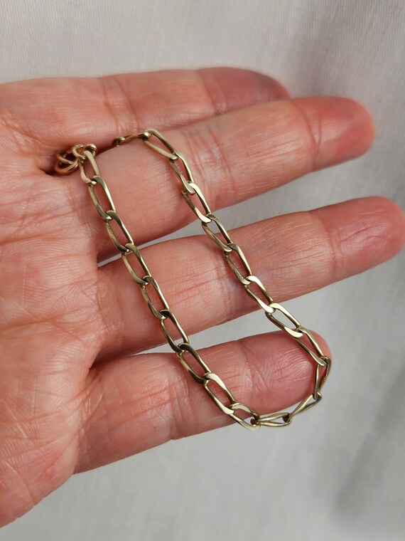 Vintage 9ct yellow gold elongated curb link brace… - image 4