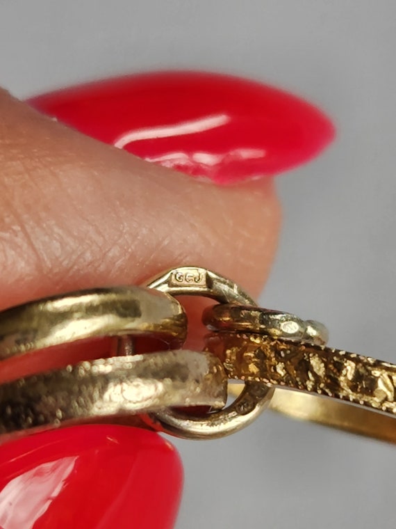 Vintage 9ct yellow gold 3-ring wedding ring set c… - image 9