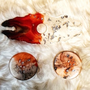 Resin Wine Glass Holder & Coaster Set