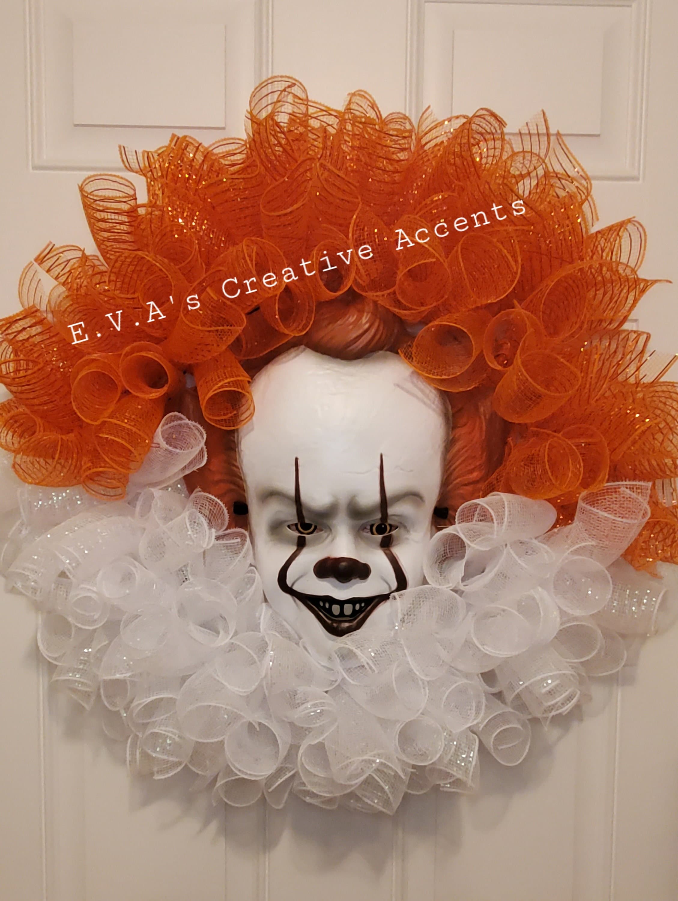 Handmade Pennywise Halloween Wreath, Scary Clown Decor - Etsy