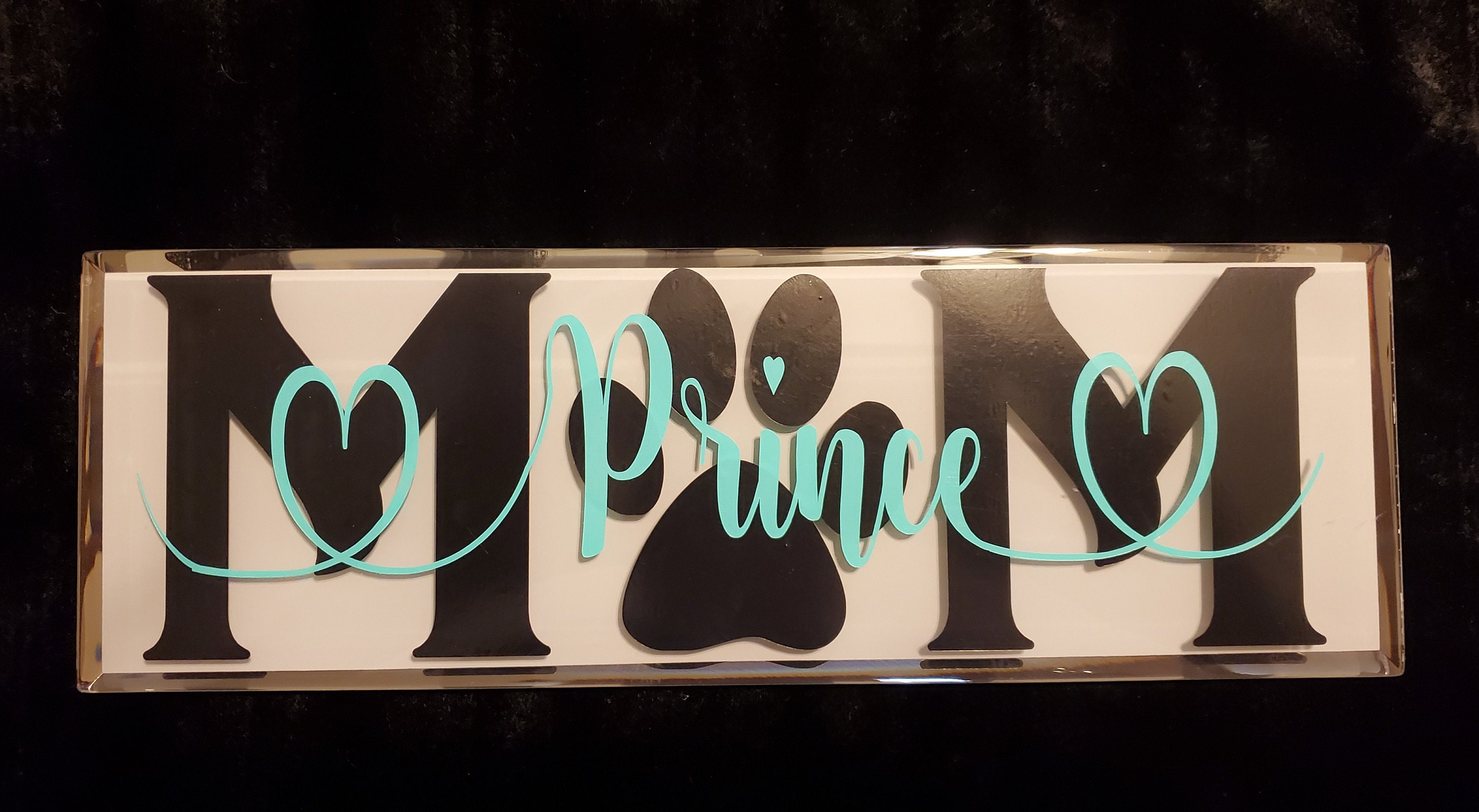 Personalized Glass Tile Name Plaque 12x4 Mom Plaque Etsy